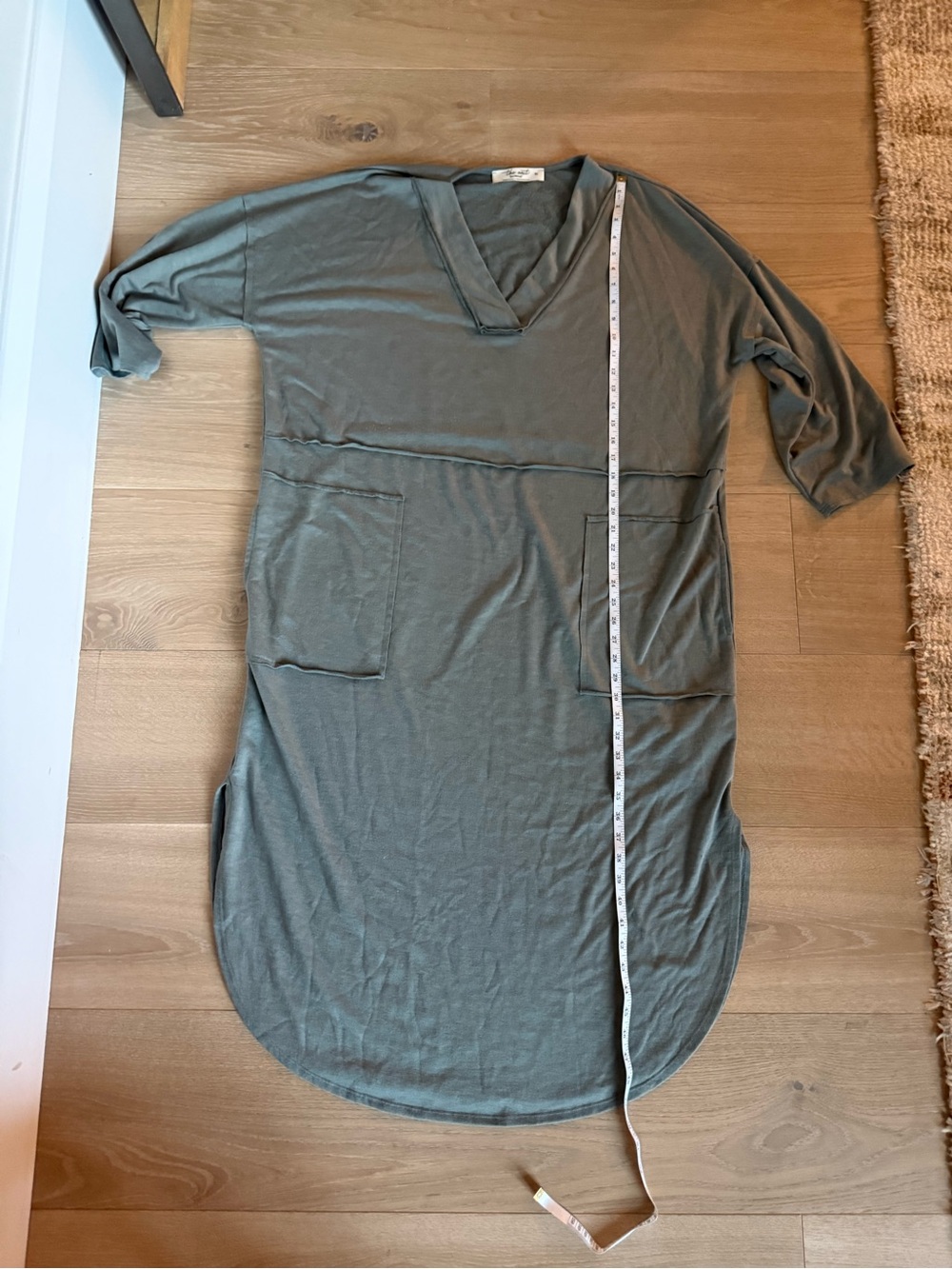 Three Bird Nest Relaxed V‑Neck Maxi Dress - Sage Green - Picture 4 of 10